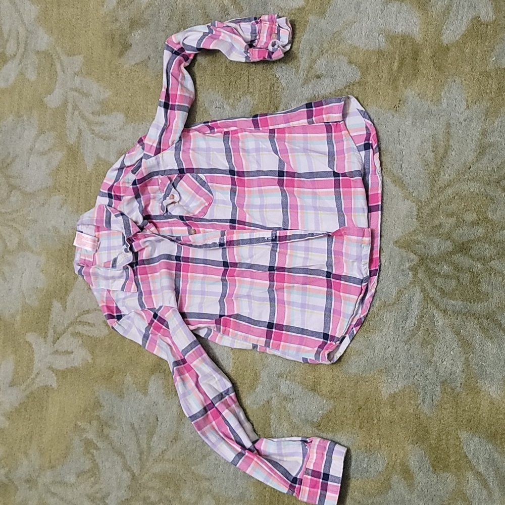 Cat and Jack plaid button down shirt - Size L 10/12